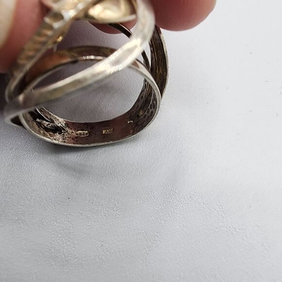 Sterling silver swirl modernist ring - Picture 2 of 5